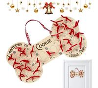 Dog Bone Advents, Rustic Christmas Wood Decorations, 25 Days Pet Themed Countdown Ornament Set, Holiday Wooden Bone Advents for Front Door, Wall, Mantel, Wreath and Indoor Home Décor