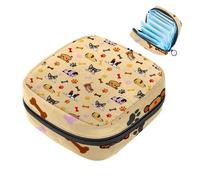Dog Bones Paw First Period Kit per ragazze, salvaslip per tamponi, borsa mestruale, supporto per assorbenti con cerniera, organizer per tovaglioli sanitari