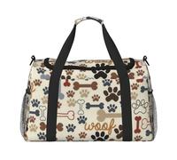 Dog Bones Paw Print Versatility Ample Space Travel Bag Elegante Borsa funzionale per attività all'aperto