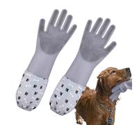 Dog Brush Gloves - Silicone Groom Mitt Layout, Soft Body-Care Texture