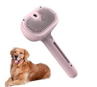 Dog Brush Grooming, Cat Detangling Comb, Built In Spray Function, Gentle Bristles, Ergonomic Handle, Great for Small and Medium Animals, Eccellente in ogni giorno, White/Pink