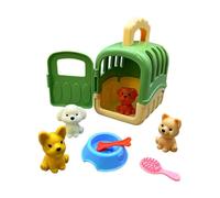 Dog Care Playset - 8pcs Toy Play Set Dog Cage Care