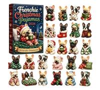 Dog Christmas Advent Calendars 2026, 2D Acrylic Cute Dog Ornaments