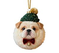 Dog Christmas Ornaments - 2D Acrylic Decor | Winter Holiday 2D Acrylic Dog Ornaments For Christmas Tree, Ideal For Wall, Window, Front Door, Indoor And Outdoor Holiday Decoration
