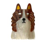 Dog Claw Clip, Cartoon Dog Hairpin, 3.31x2.09inch Size, Animal Design Hair Barrette, Fashionable and Practicality, Uniquely Featured for Girls, Women, Adults, Brown, Black