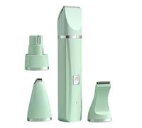 Dog Clippers, 4-in-1 Cordless Electric Hair Trimmer Set, Low-Noise Pet Grooming Tool with Nail Grinder, Ideal for Cats, Dogs Eyes, Face, Ears, Paws, Matted Hair, Home, White/Green