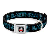 Dog Collar BBTA-THE BIG BANG THEORY Black/White/Red Sheldon/BAZINGA Black/Blue