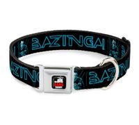 Dog Collar BBTA-THE BIG BANG THEORY Black/White/Red Sheldon/BAZINGA Black/Blue
