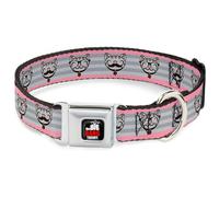 Dog Collar BBTA-THE BIG BANG THEORY Black/White/Red Soft Kitty Nerd/Mustacho Exp