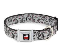 Dog Collar BBTA-THE BIG BANG THEORY Black/White/Red Soft Kitty Poses WIDE-Medium