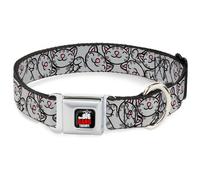 Dog Collar BBTA-THE BIG BANG THEORY Black/White/Red Soft Kitty Poses WIDE-Small