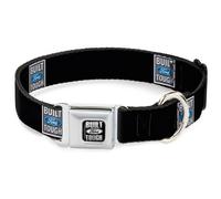 Dog Collar BFT-Built Ford Tough Black/Silver Built Ford Tough Logo REPEAT WIDE-L