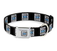 Dog Collar BFTD-BUILT FORD TOUGH Logo2 Full Color Black/White/Blue BUILT FORD TO