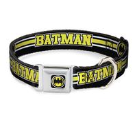 Dog Collar BMAG-Bat Signal Black/White/Yellow BATMAN/Bat Signal Triple Stripe Bl