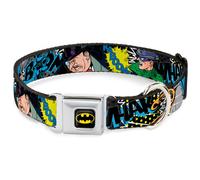 Dog Collar BMC-Batman Black/Yellow Batman & Villains1 WIDE-Medium 16-23"