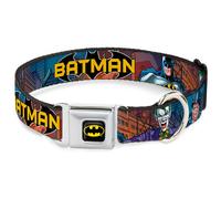 Dog Collar BMC-Batman Black/Yellow BATMAN & Villains2/Cityscape WIDE-Medium 16-2