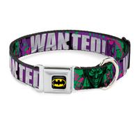 Dog Collar BMC-Batman Black/Yellow THE JOKER WANTED Smiling Pose and Graffiti Pu