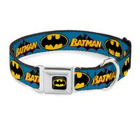 Dog Collar BMC-Batman Black/Yellow Vintage Batman Logo & Bat Signal Blue Small 9