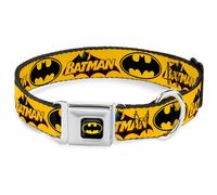 Dog Collar BMC-Batman Black/Yellow Vintage Batman Logo & Bat Signal Yellow Small