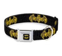 Dog Collar BMC-Batman Black/Yellow Zebra Bat Signal Black/Gray/Yellow/Black WIDE
