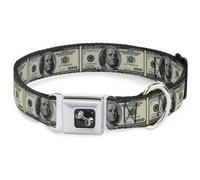 Dog Collar Bone 100 Dollar Bills Medium 11-16.5"