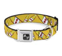 Dog Collar Bone 40 Oz. Beer Bottles Yellow WIDE-Small 13-17"