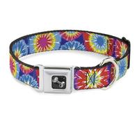 Dog Collar Bone 70’s Tie Dye WIDE-Small 13-17"