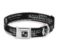 Dog Collar Bone Americana One Hundred Dollar Bill Elements Black/Gray WIDE-Mediu