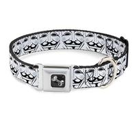 Dog Collar Bone Anonymous Face CLOSE-UP Repeat White/Black/Gray Medium 11-16.5"