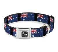 Dog Collar Bone Australia Flags Large 15-24"