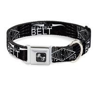 Dog Collar Bone BD AUTHENTIC SEATBELT BELT NY-LA Black/White Medium 11-16.5"