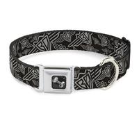 Dog Collar Bone BD Logo Scattered Black/Gray Large 15-24"
