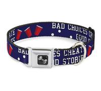 Dog Collar Bone Beer Pong BAD CHOICES CREATE GOOD STORIES Blue/White/Red Medium