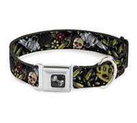 Dog Collar Bone Born to Raise Hell CLOSE-UP Black Small 9.5-13"