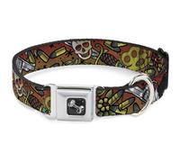 Dog Collar Bone Born to Raise Hell CLOSE-UP Red WIDE-Large 20-31"