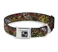 Dog Collar Bone Born to Raise Hell CLOSE-UP Red WIDE-Medium 16-23"