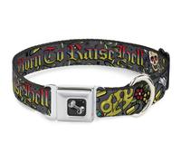 Dog Collar Bone Born to Raise Hell Gray Small 9.5-13"