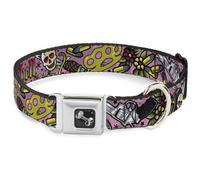 Dog Collar Bone Born to Raise Hell Pink Large 15-24"