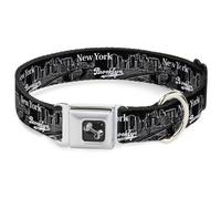 Dog Collar Bone Brooklyn New York WIDE-Large 20-31"