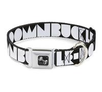 Dog Collar Bone BUCKLE-DOWN Shapes Black/White Medium 11-16.5"