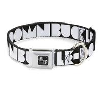 Dog Collar Bone BUCKLE-DOWN Shapes Black/White Medium 11-16.5"