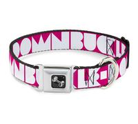 Dog Collar Bone BUCKLE-DOWN Shapes Hot Pink/White Medium 11-16.5"