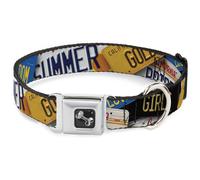 Dog Collar Bone Cali License Plates Stacked Small 9.5-13"