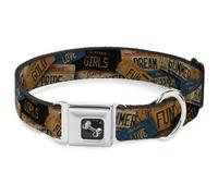 Dog Collar Bone Cali License Plates Stacked Vintage Small 9.5-13"