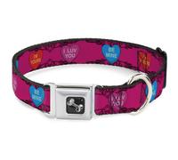 Dog Collar Bone Candy Hearts WIDE-Large 20-31"