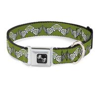 Dog Collar Bone Celtic Knot3 Olives/Black/White Large 15-24"