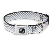 Dog Collar Bone Checker Black/White Fade Out Medium 11-16.5"