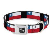 Dog Collar Bone Chile Flags Medium 11-16.5"