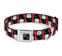 Dog Collar Bone Christmas Snowman Flip Red/White WIDE-Large 20-31"