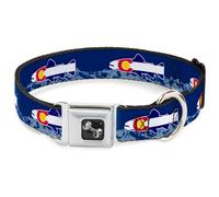 Dog Collar Bone Colorado Cutthroat Trout Flag/Snowy Mountains Blues/White/Red/Ye